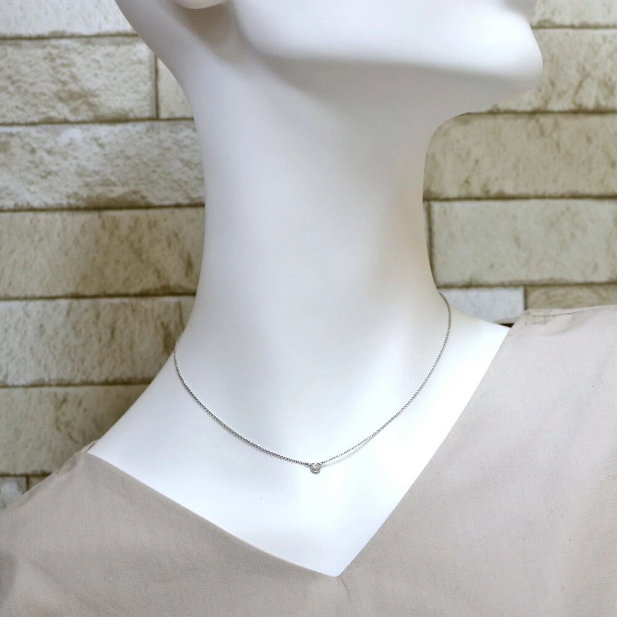 Platinum Necklace By The Yard Diamond A1415