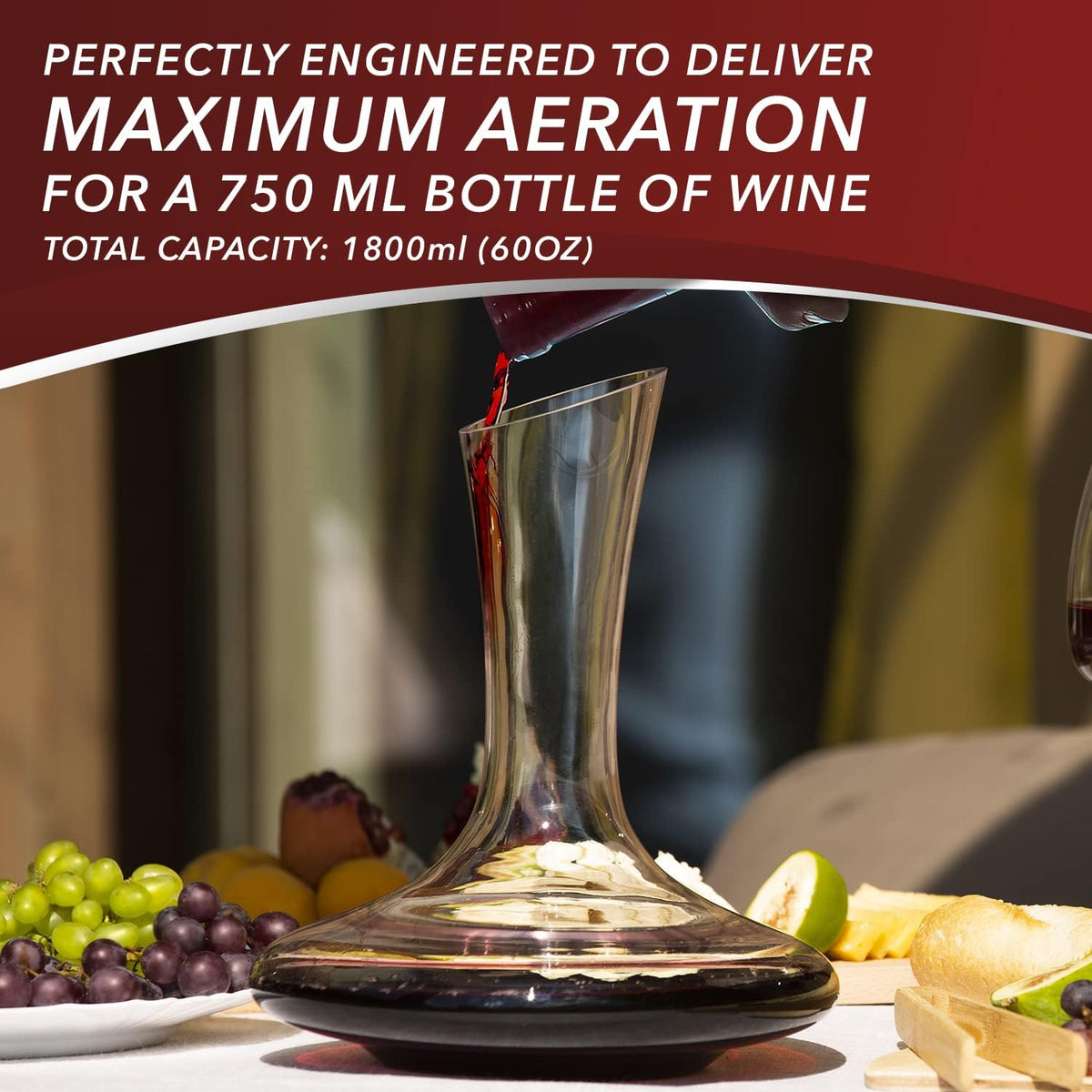 Red Wine Decanter Aerator Crystal Glass Wine Carafe Full Bottle Wine Pitcher I624
