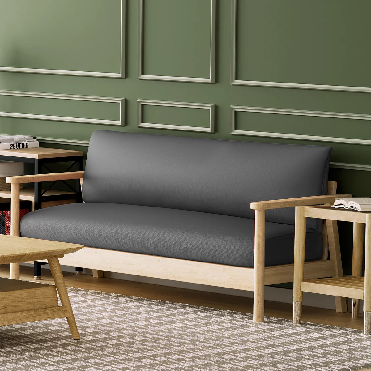 Full Size Dark Grey Futon Cover F401