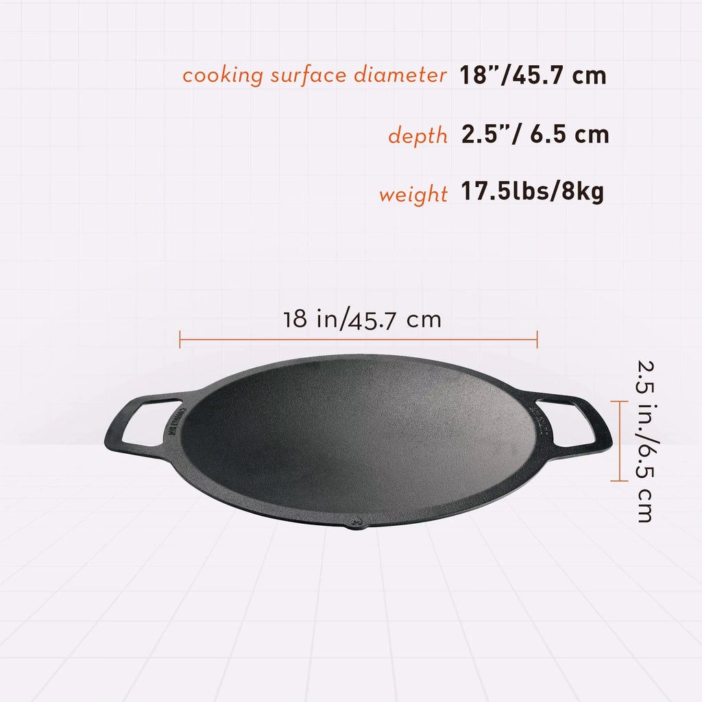 Large Cast Iron Wok Top, 18" Stir Fry Pan B5319