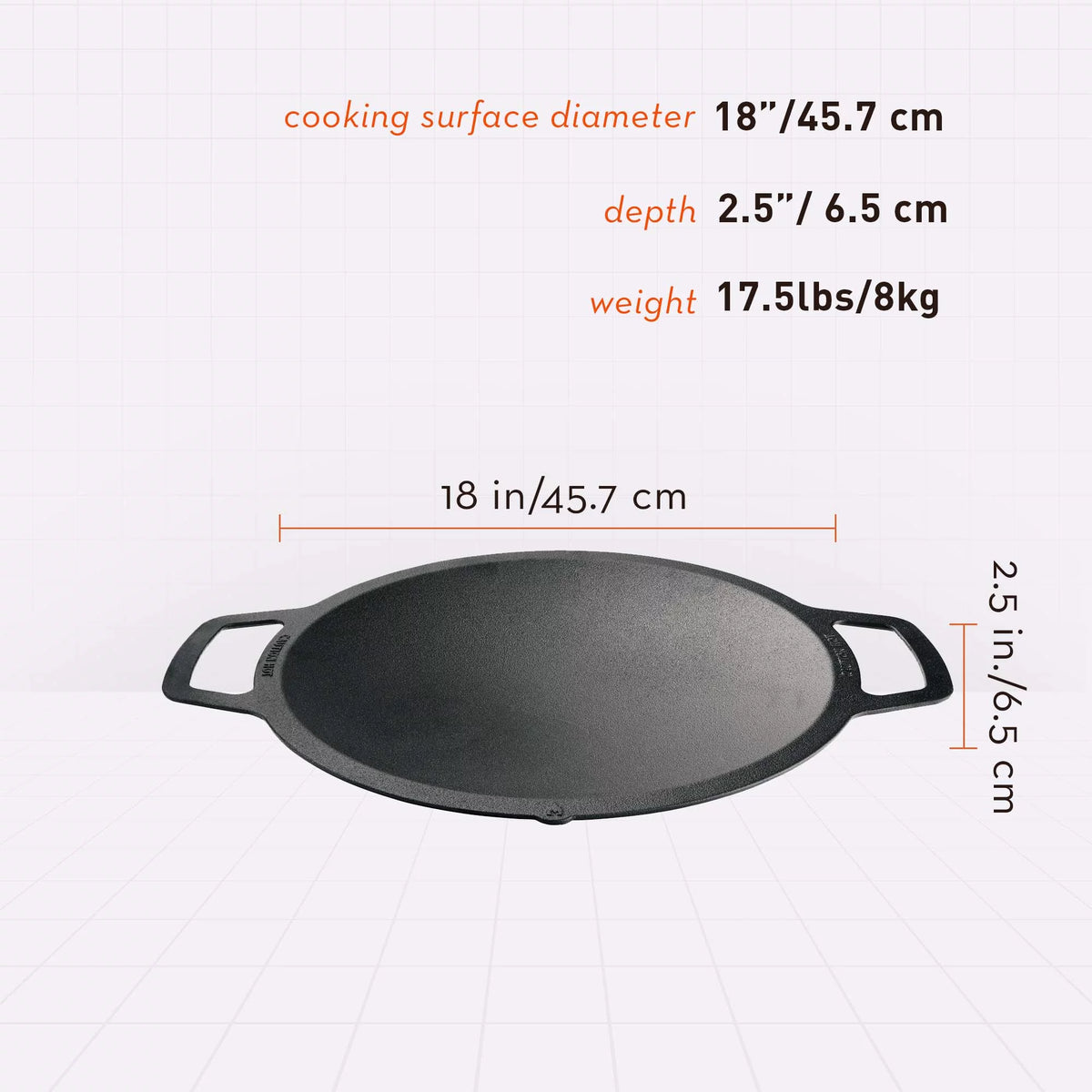 Large Cast Iron Wok Top, 18" Stir Fry Pan B5319