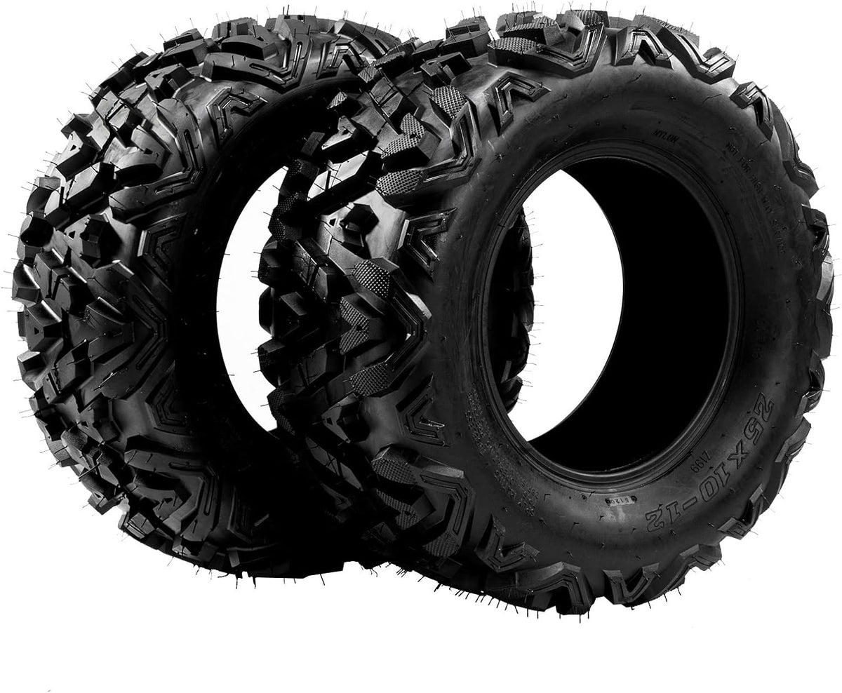 25x10-12 ATV UTV Tubeless 6PR Tires Set of 2 T303