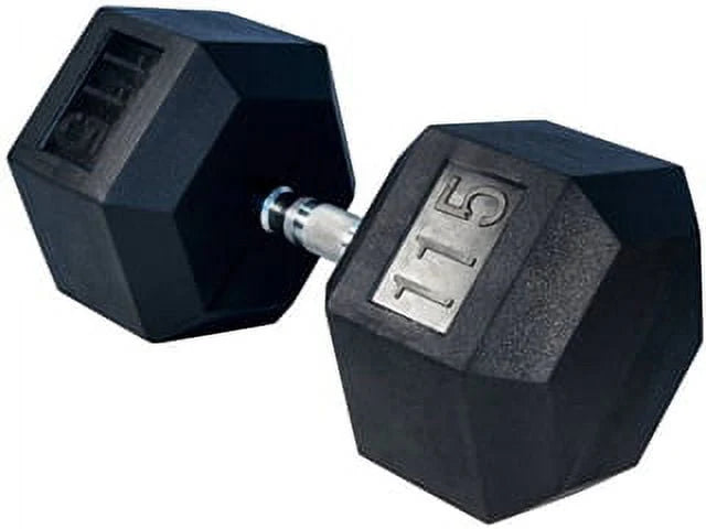 115 lbs Rubber Coated Hex Dumbbell W16958