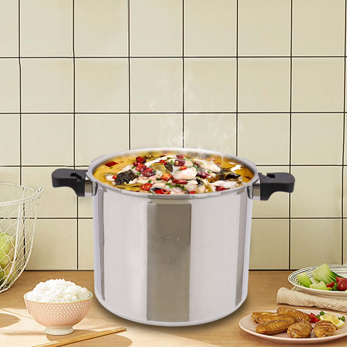 90kpa 32cm Aluminium Pressure Cooker S7779
