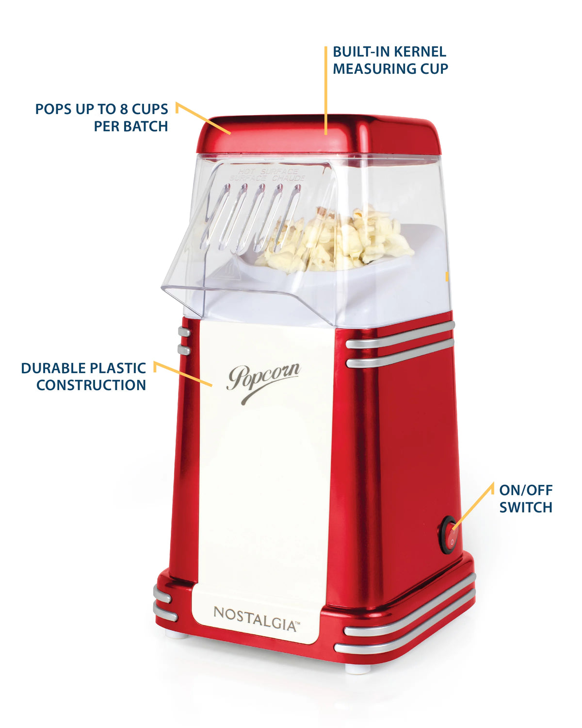 8 Cup Hot Air Popcorn Maker X257