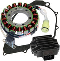 Stator & Regulator Rectifier W/Gasket Compatible With Yamaha Raptor 350 Yfm350R 2004-2013 Pack of 2 Q980