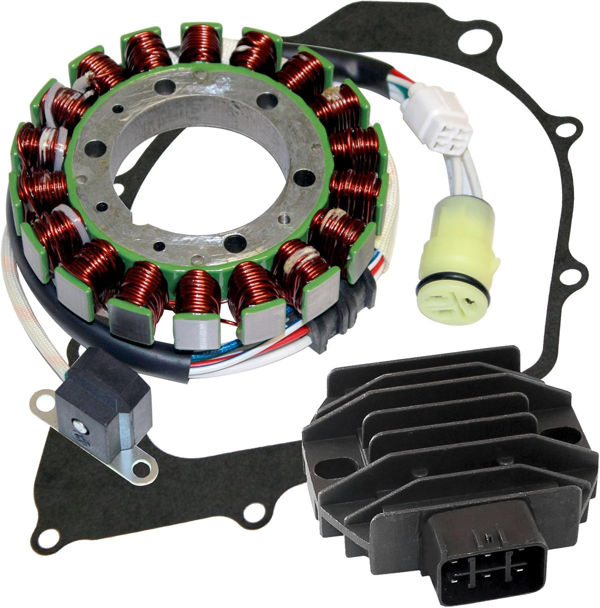 Stator & Regulator Rectifier W/Gasket Compatible With Yamaha Raptor 350 Yfm350R 2004-2013 Pack of 2 Q980