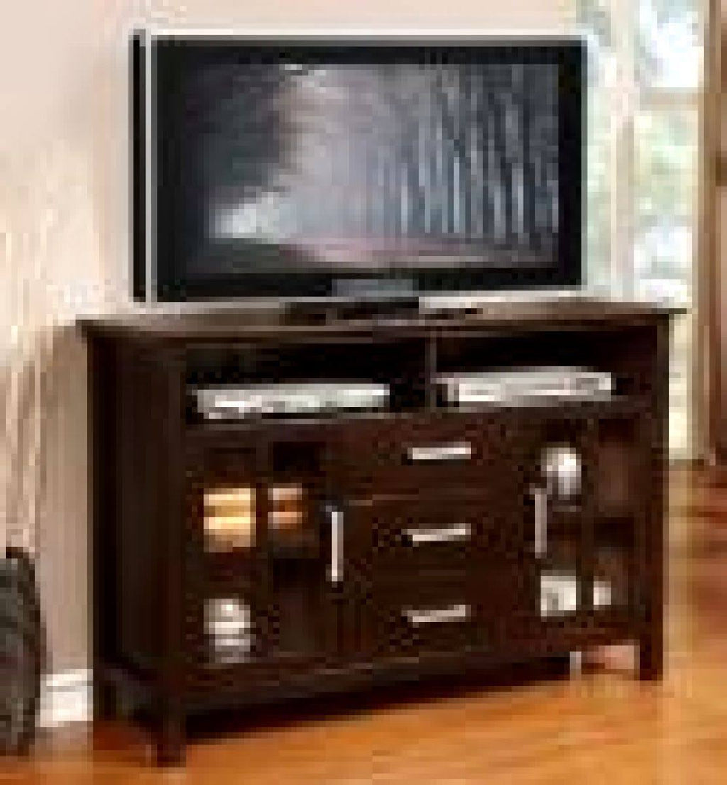 Dark Walnut Brown Tall TV Media Stand N95174