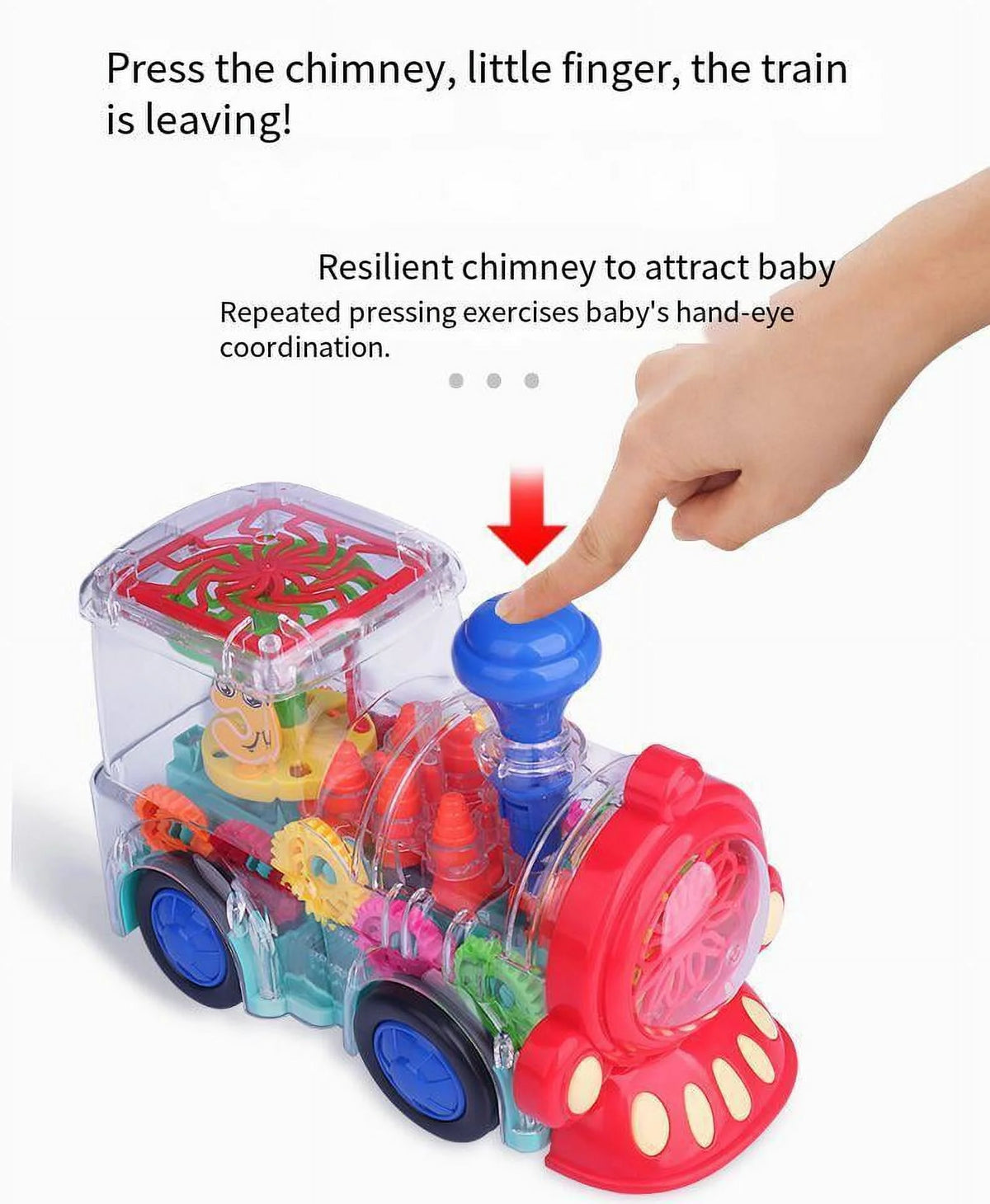 Battery-Powered Baby Train Toy with Light and Music W26166
