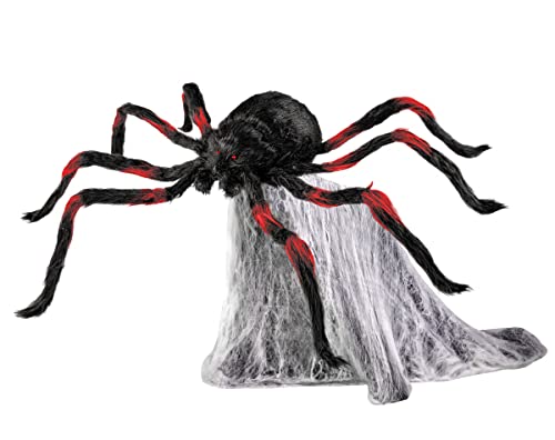 LED Red and Black Jumping Spider Animatronic 21 Inches U853059