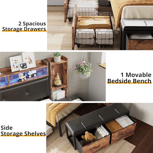 Twin Daybed with 2 Drawers and Charging Station C471029