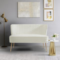 46" Wide Ivory Velvet Upholstered Love Seat Sofa Q2020