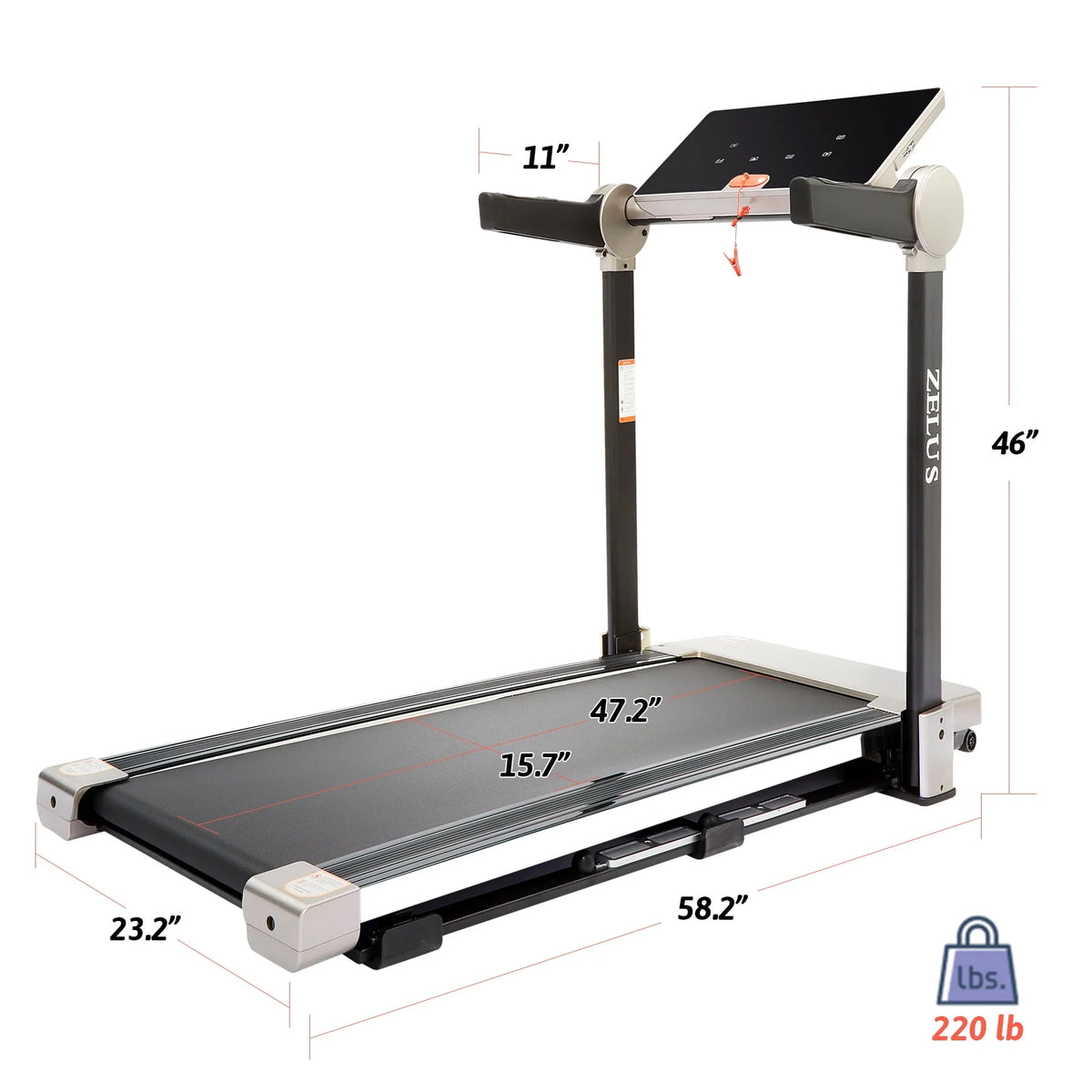 3HP Folding Treadmill with Bluetooth Speaker J688