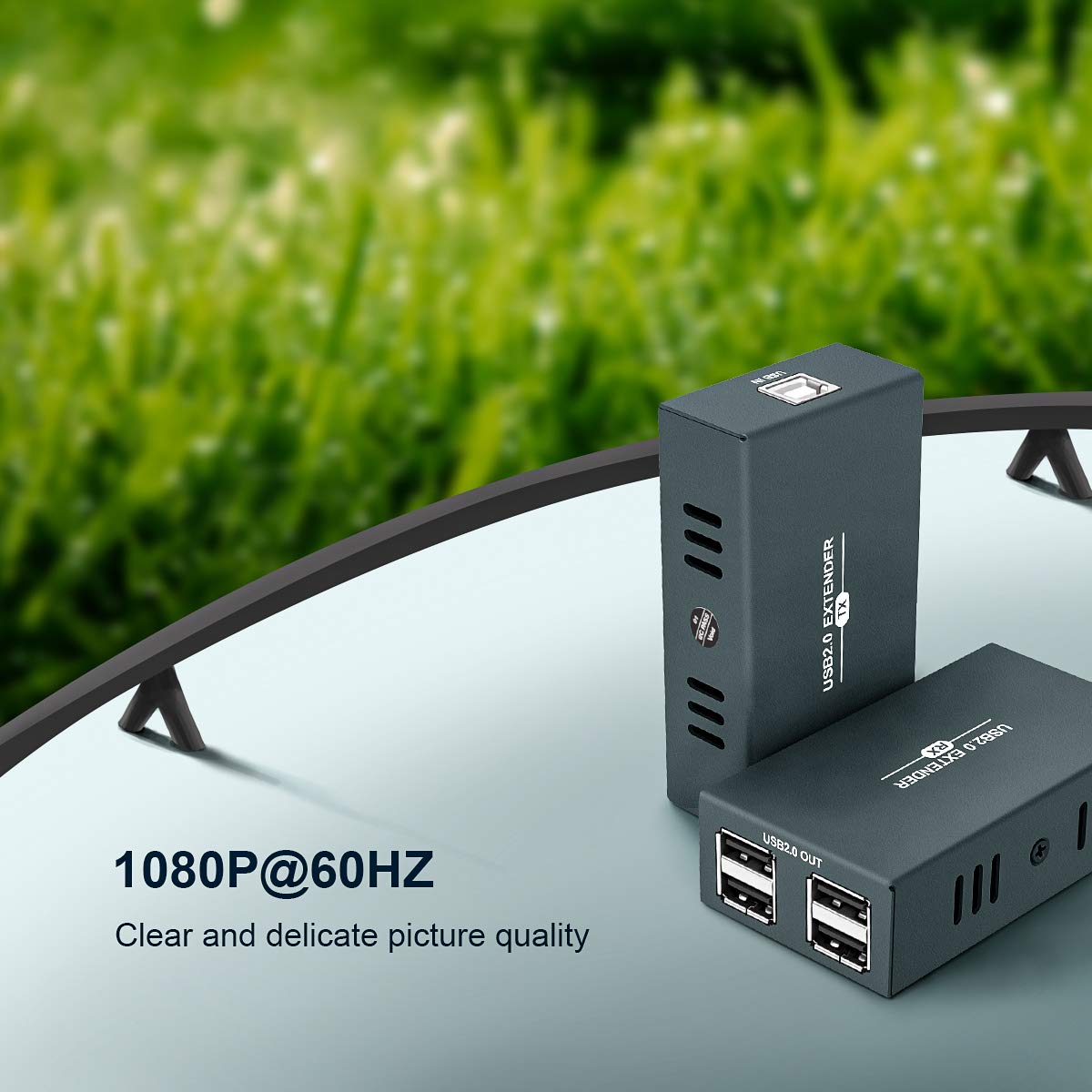 USB Extender 165ft Kit with 4 USB 2.0 Hub, Over Ethernet Cat5e/6/7 R884