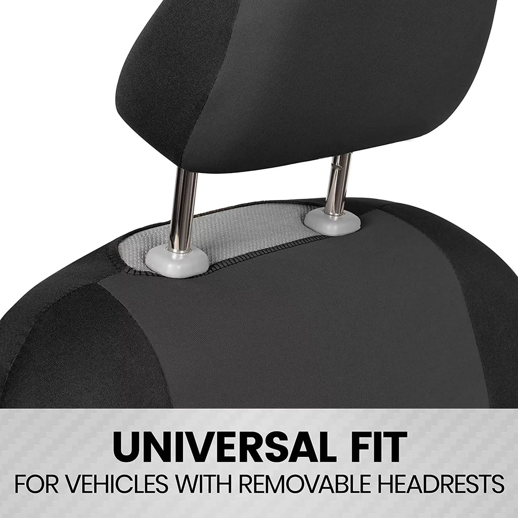 Reverse Charcoal Gray Two-Tone Car Seat Covers Full Set D40038