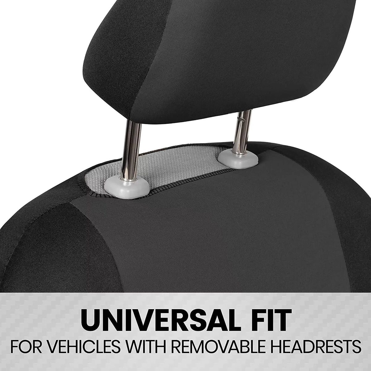 Reverse Charcoal Gray Two-Tone Car Seat Covers Full Set D40038