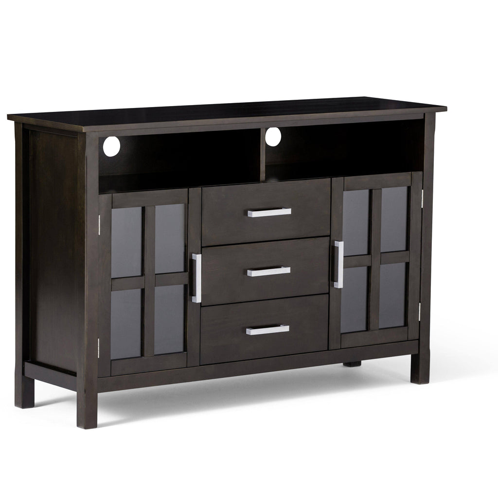 Dark Walnut Brown Tall TV Media Stand N95174