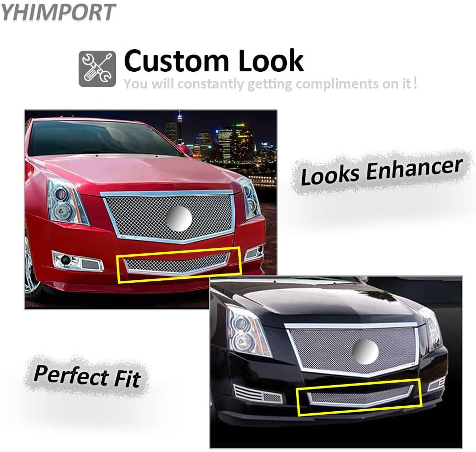 Chrome Stainless Steel Mesh Grille Insert for Cadillac CTS Z50090