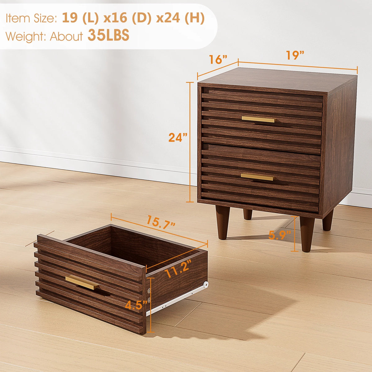 Set of 2 Nightstands with 2 Drawers K216601