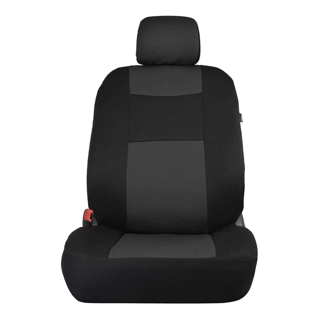 Reverse Charcoal Gray Two-Tone Car Seat Covers Full Set D40038