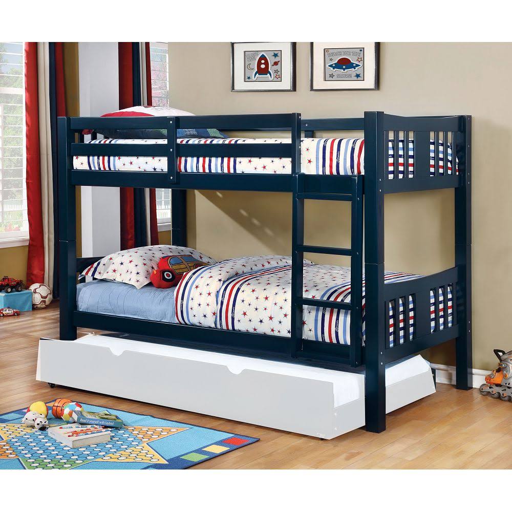 Blue Twin Over Twin Bunk Bed B5534