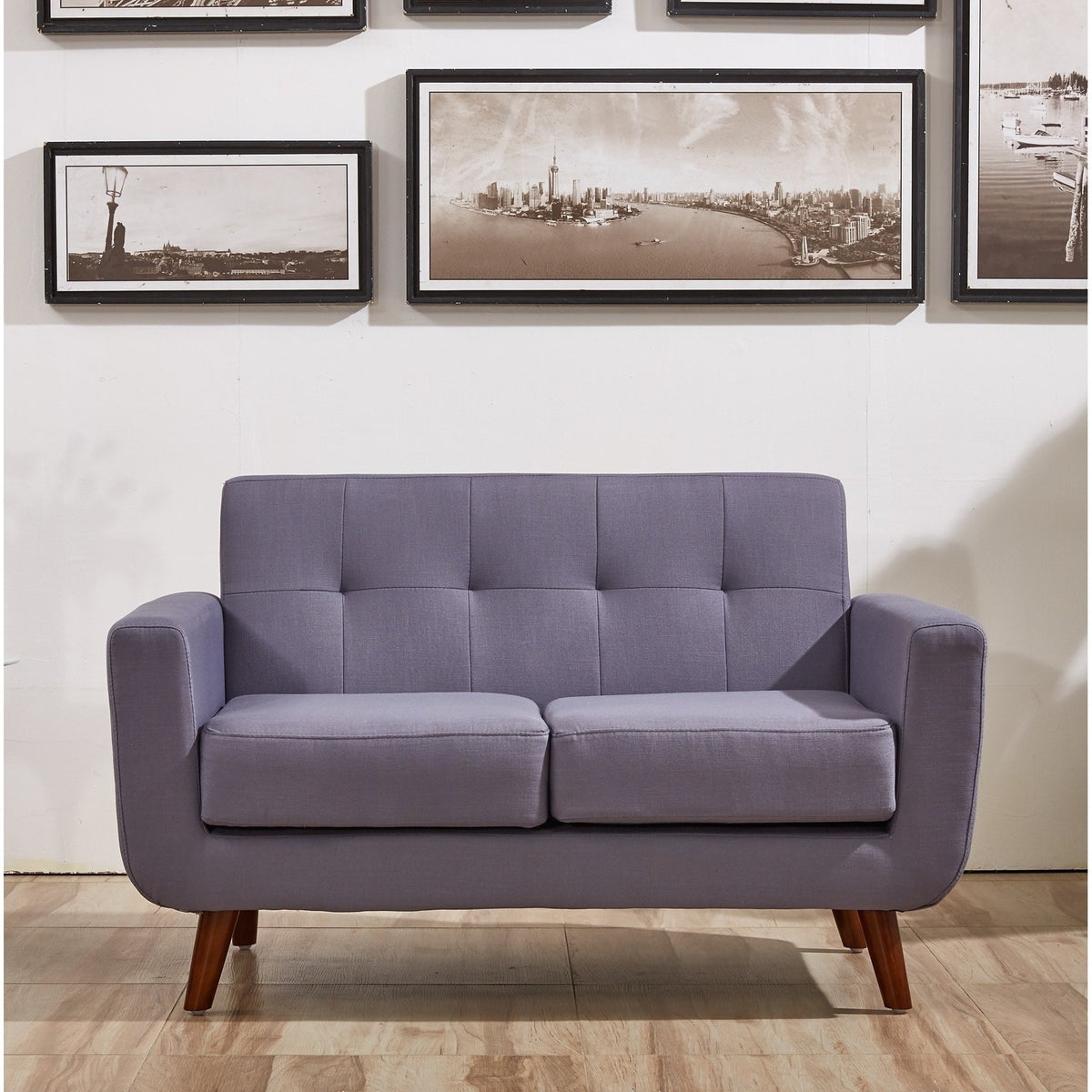 Blue Fabric Loveseat Q5690