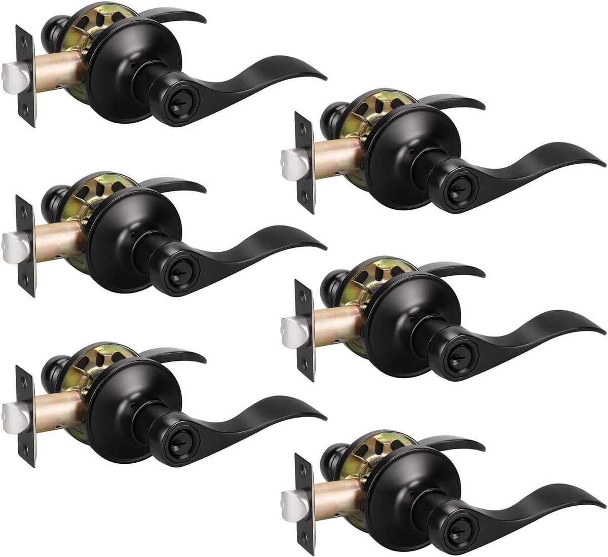 Matte Black Privacy Door Levers D747