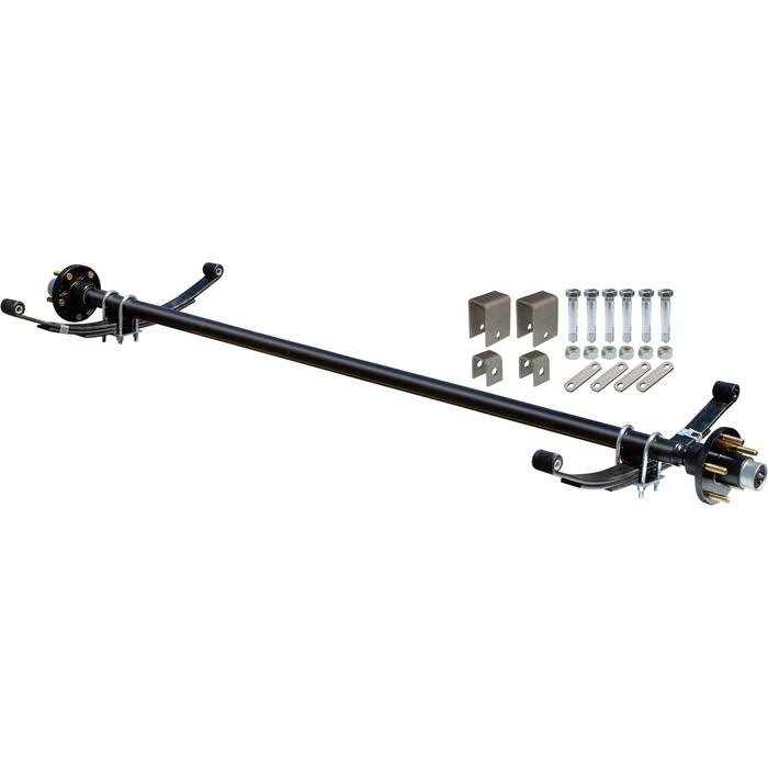 2000-Lb. Capacity Complete Axle Kit - 60Inch Hubface, 48Inch Spring Center, 5-Stud Pattern, 4.5inch Hubs R339484