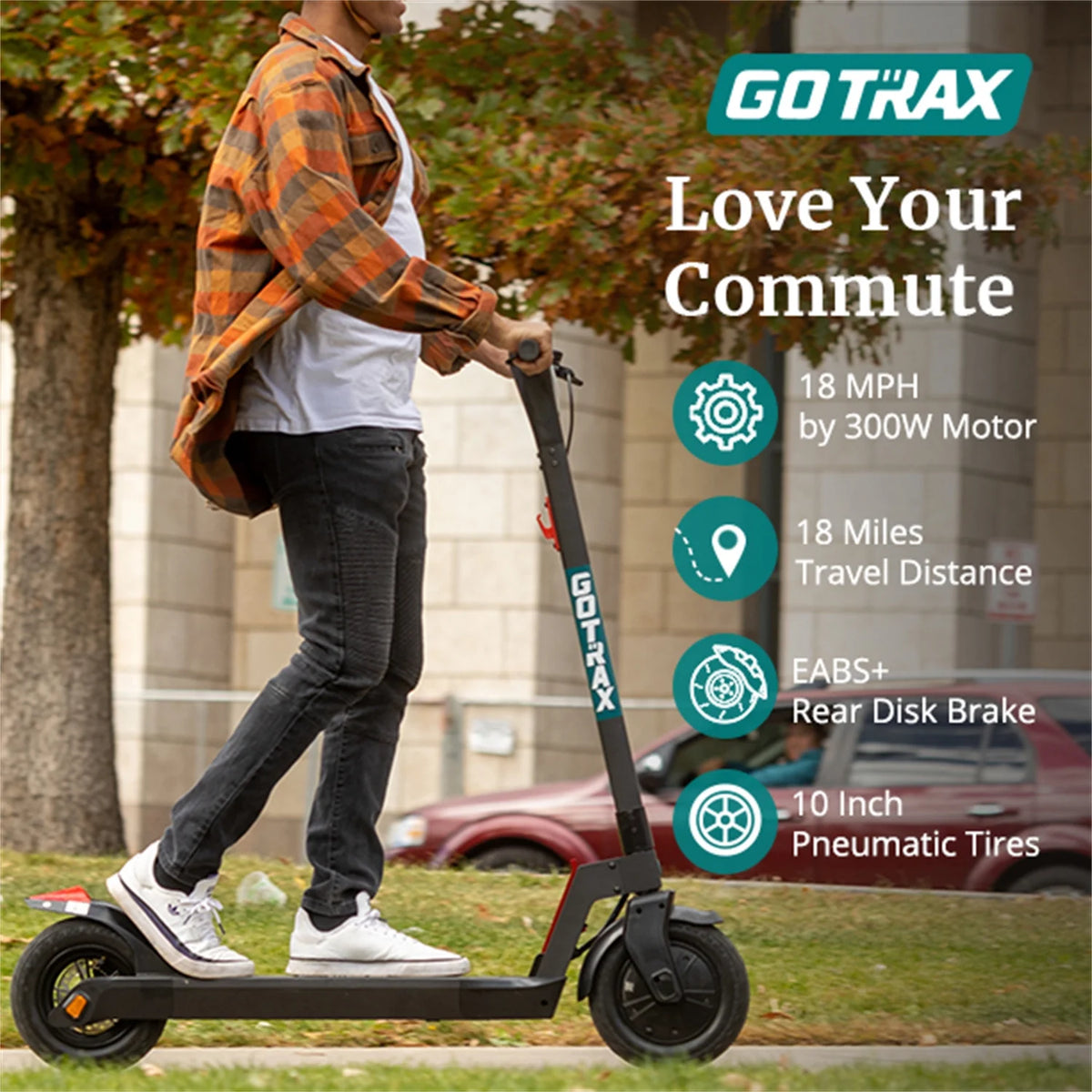 Gray 300W 10" Tire Foldable Electric Scooter A49472