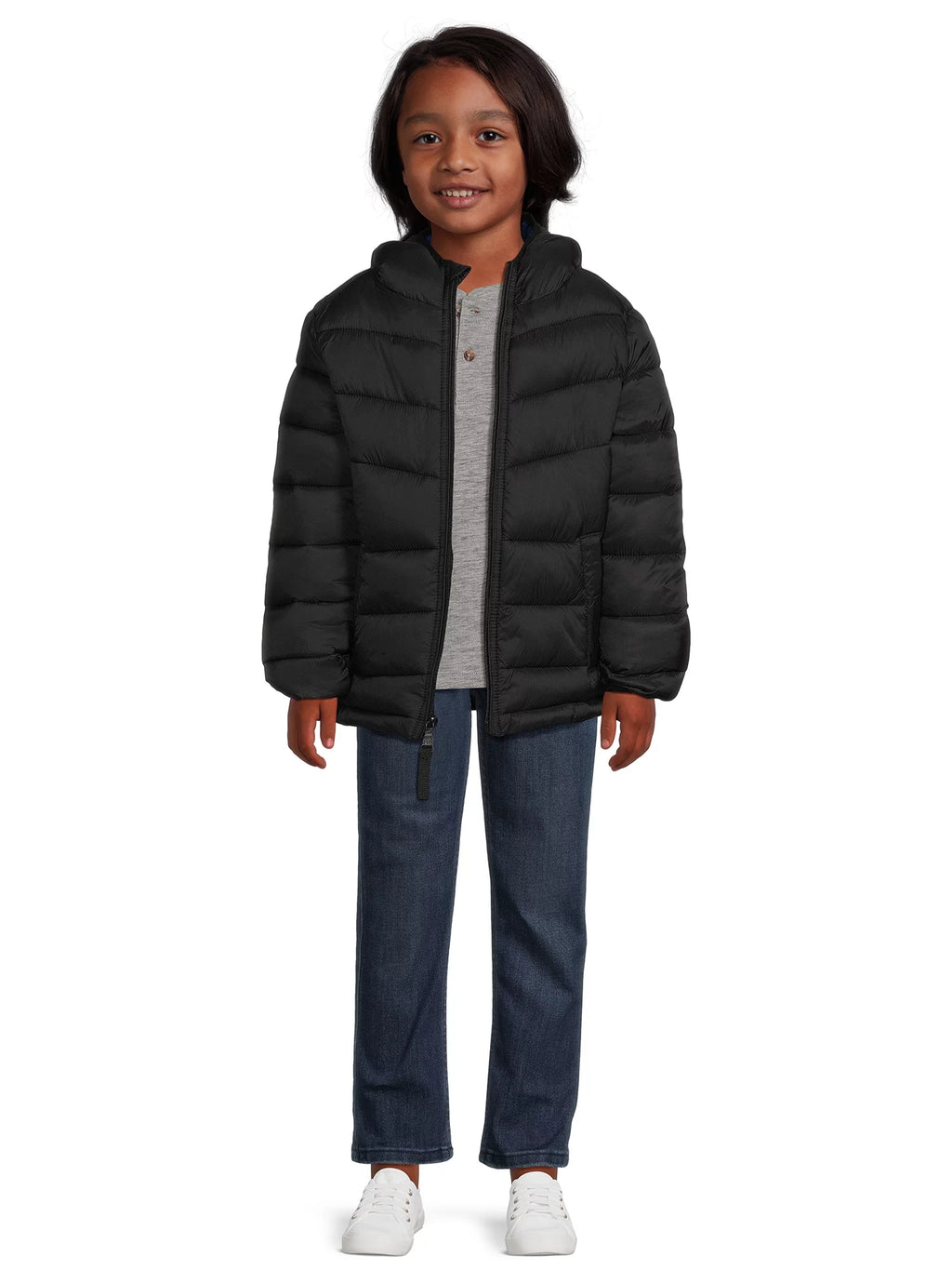 Boys Packable Puffer Jacket with Hood G3196