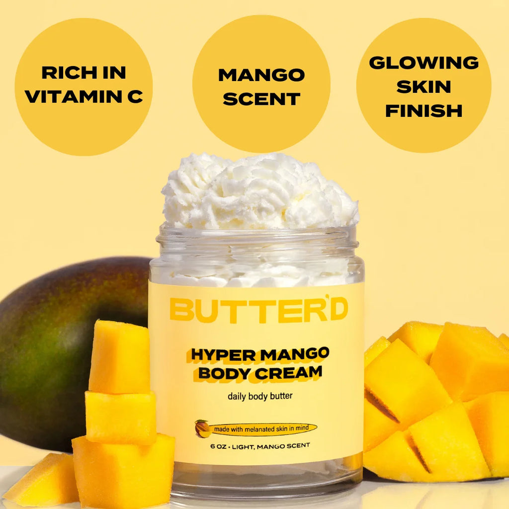 Mango Scent Body Cream with Vitamin C, Rose Hip Oil, Jojoba Oil 4 oz I2958
