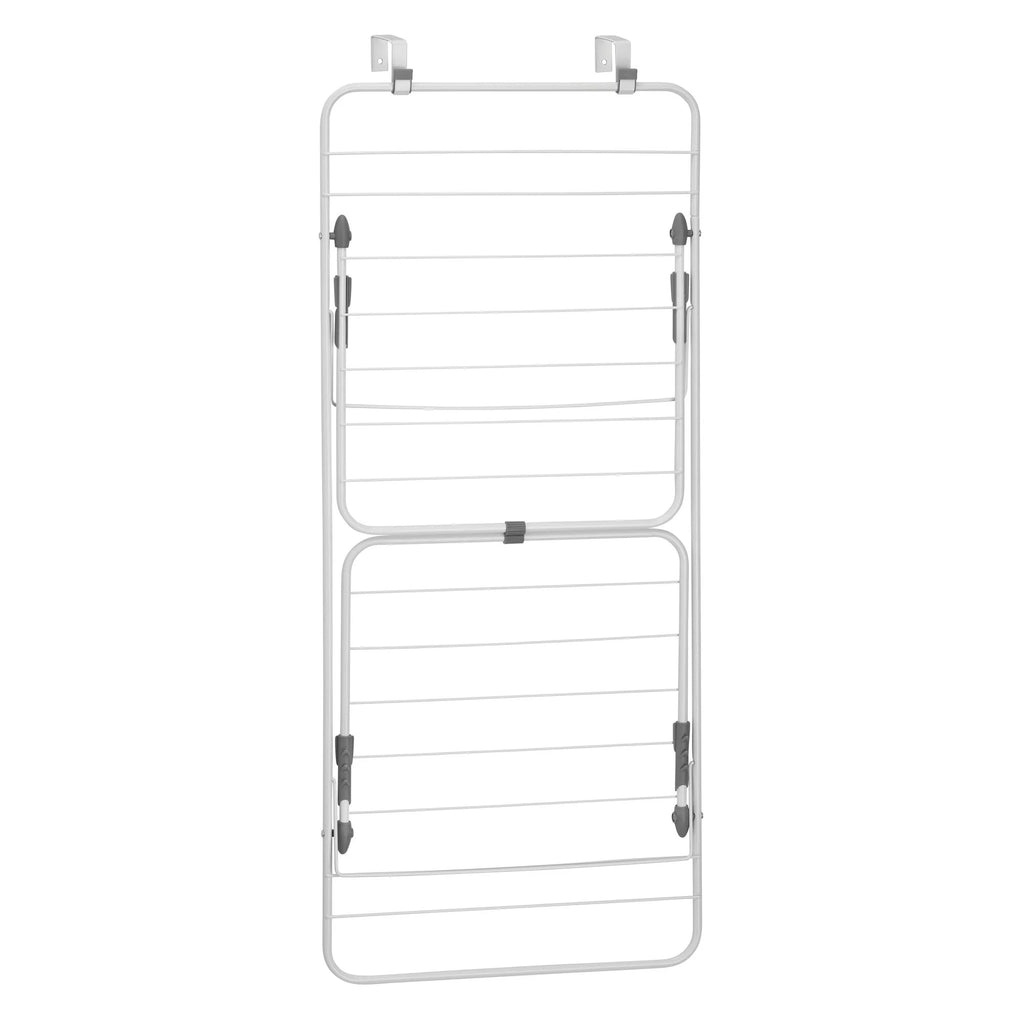 White/Gray Steel Over the Door Laundry Drying Rack T220