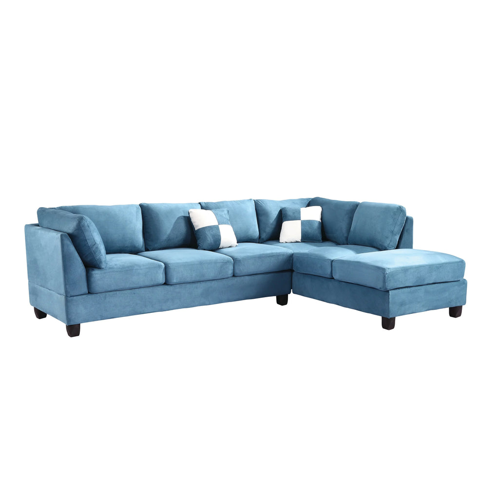 Aqua Microsuede Sectional Q711681