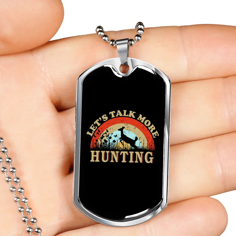 Stainless Steel or 18k Gold Dog Tag Necklace R397