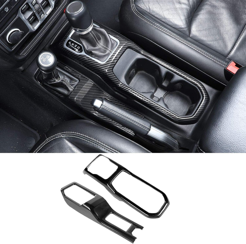 Carbon Fiber Gear Shift Panel Cover for Jeep Wrangler JL Pack of 2 Q151740