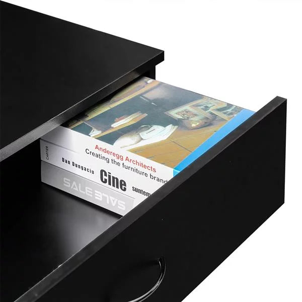 Black 4 Drawer Bedside Table A189