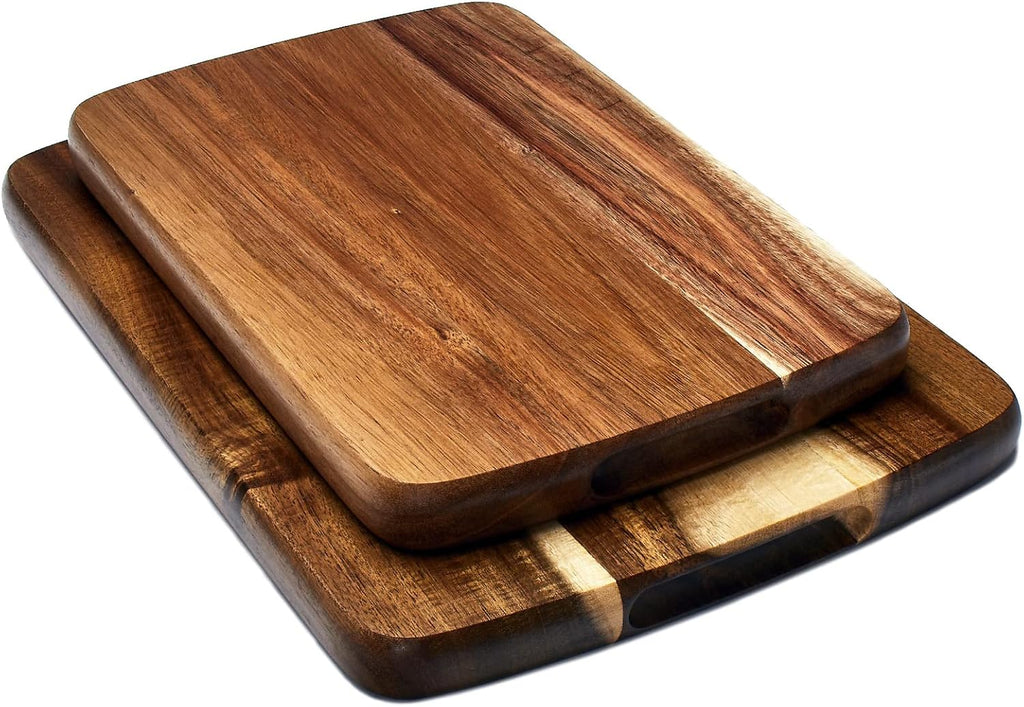 Acacia Wood Cutting Board Set of 2 with Juice Groove T235326