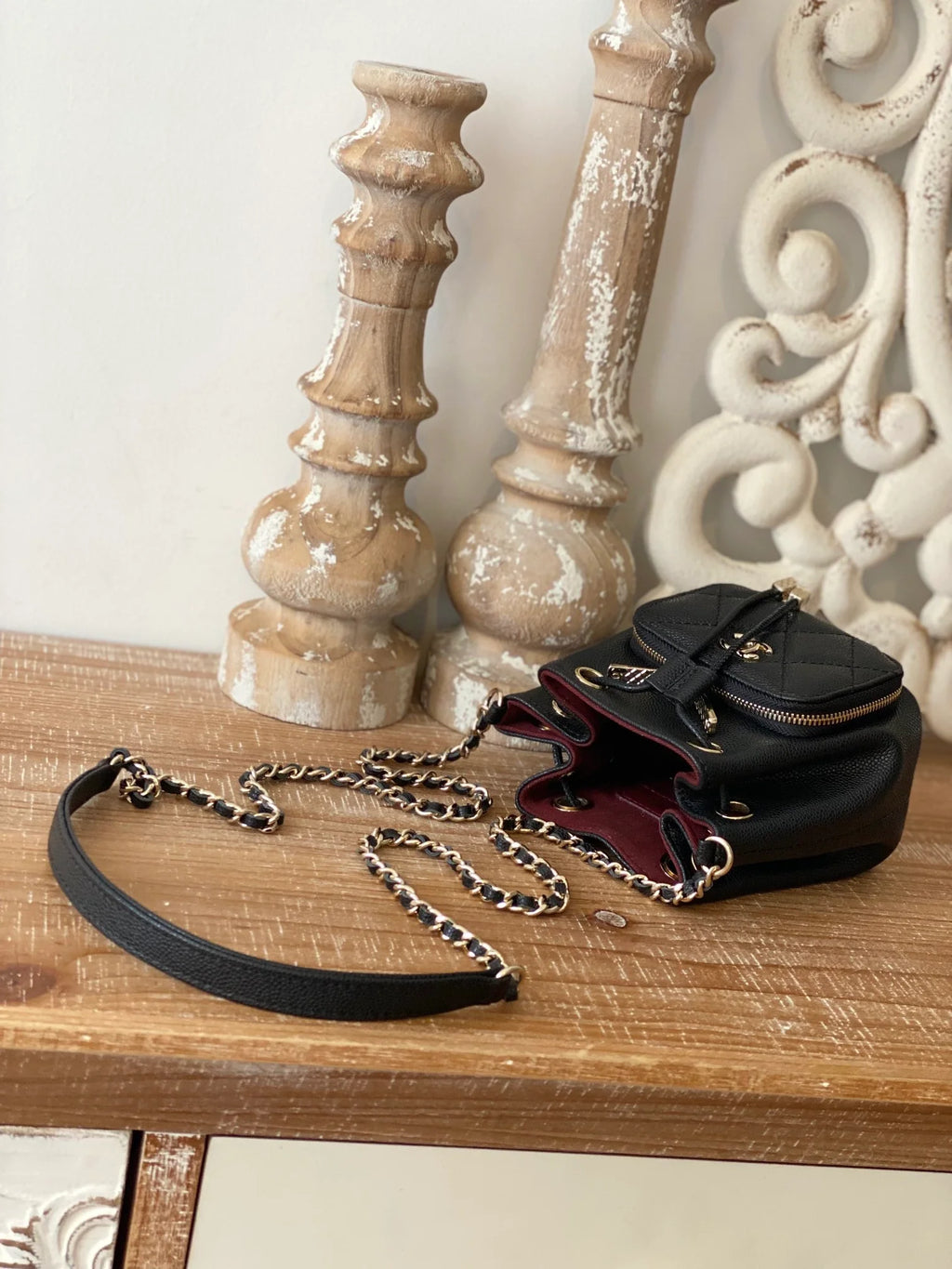 Black Mini Bucket Bag With Strap Z303820