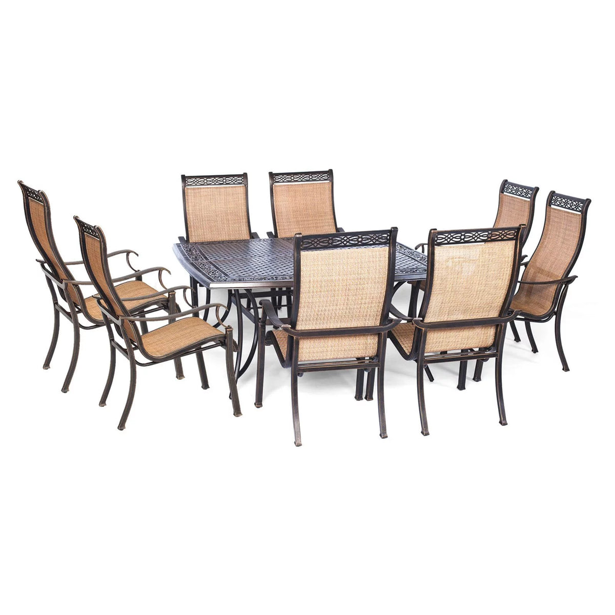 9-Piece Aluminum Outdoor Dining Set with Square Table O468159