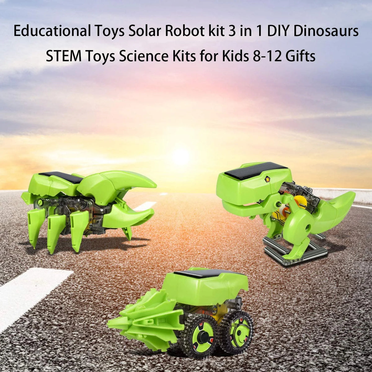 STEM Robot Building Toy Science Kit 3 in 1 Solar Dinosaur Desk Robot L689067