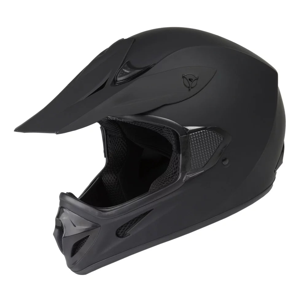 Open Face Helmet DOT Approved Matte Black XL C1214