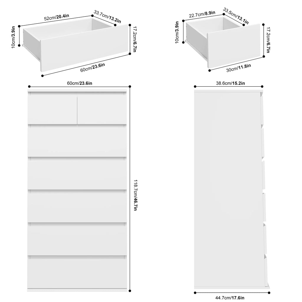 White 7 Drawer Dresser F185