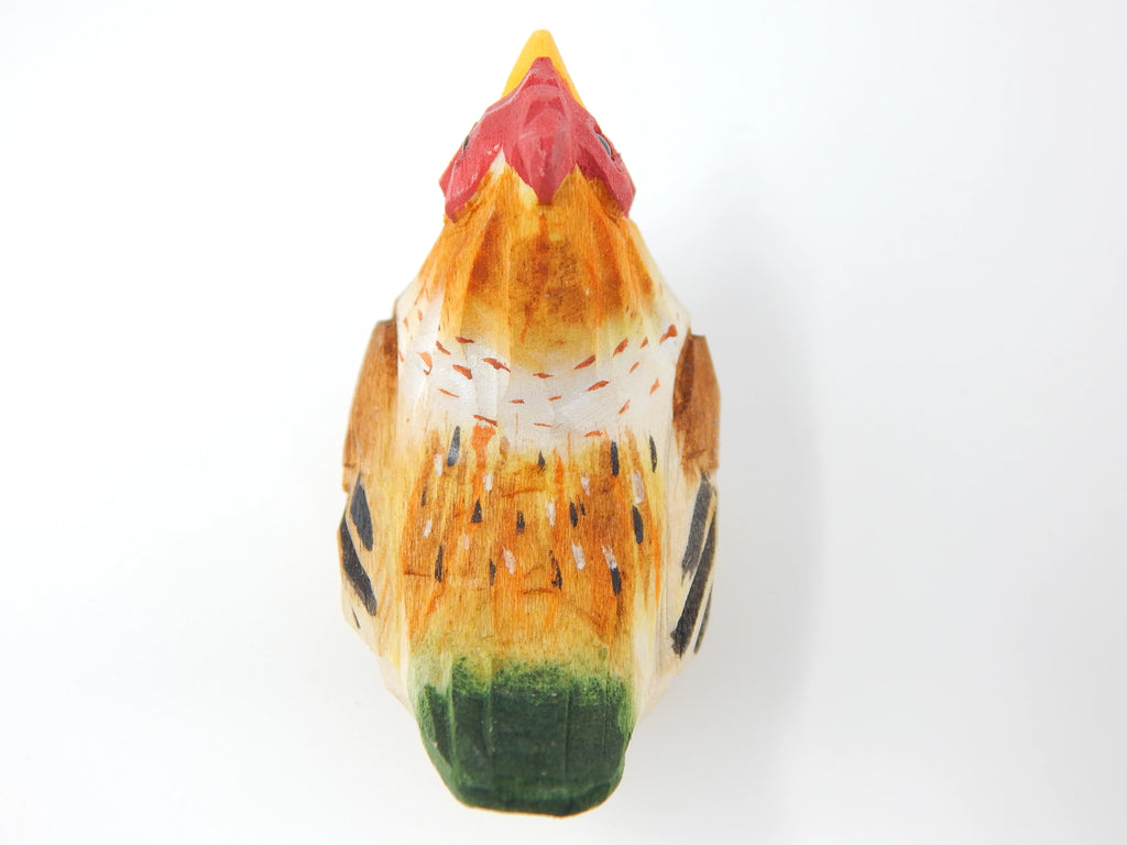 Brown Hen Handmade Wooden Chicken Carved Ornament K4171