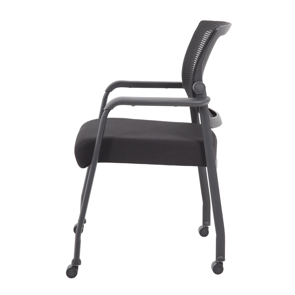 42" Round Table & 4 Mesh Guest Chair with Casters K720614