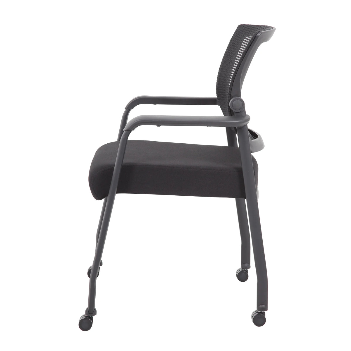 42" Round Table & 4 Mesh Guest Chair with Casters K720614