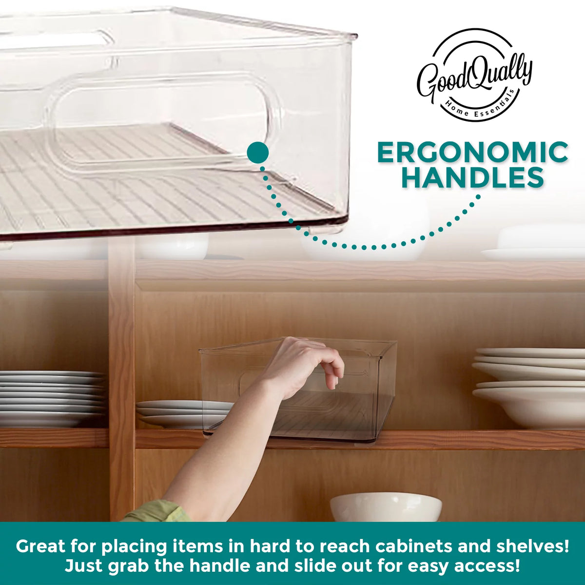 Clear Storage Bins 4 Pack Pantry Organizer C150051