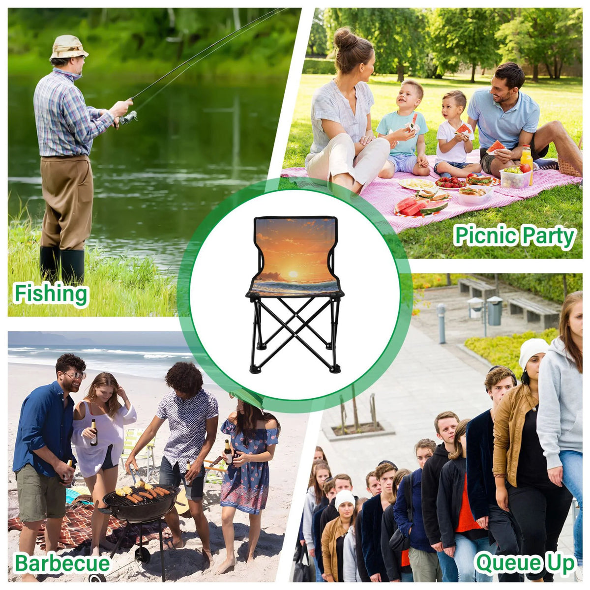 Portable Camping Chair with Carry Bag W42971
