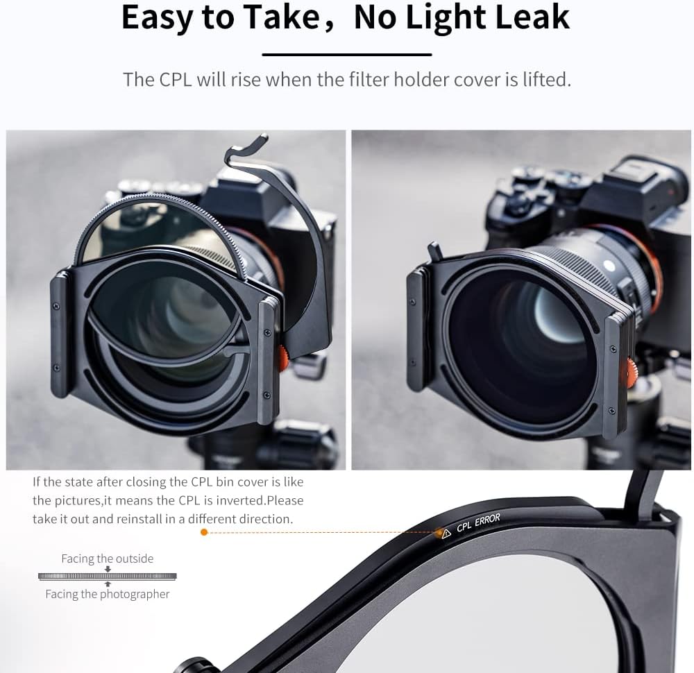 Square Filter Holder System Kit with 95mm Circular Polarizer, Square GND8 Filter, ND1000, and 4 Filter Adapter Rings S1725