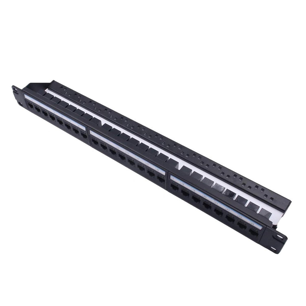 24 Port CAT6 Pass Through Coupler Patch Panel with Back Bar O815