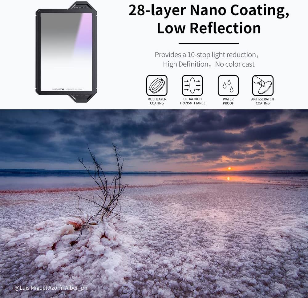 Square Filter Holder System Kit with 95mm Circular Polarizer, Square GND8 Filter, ND1000, and 4 Filter Adapter Rings S1725